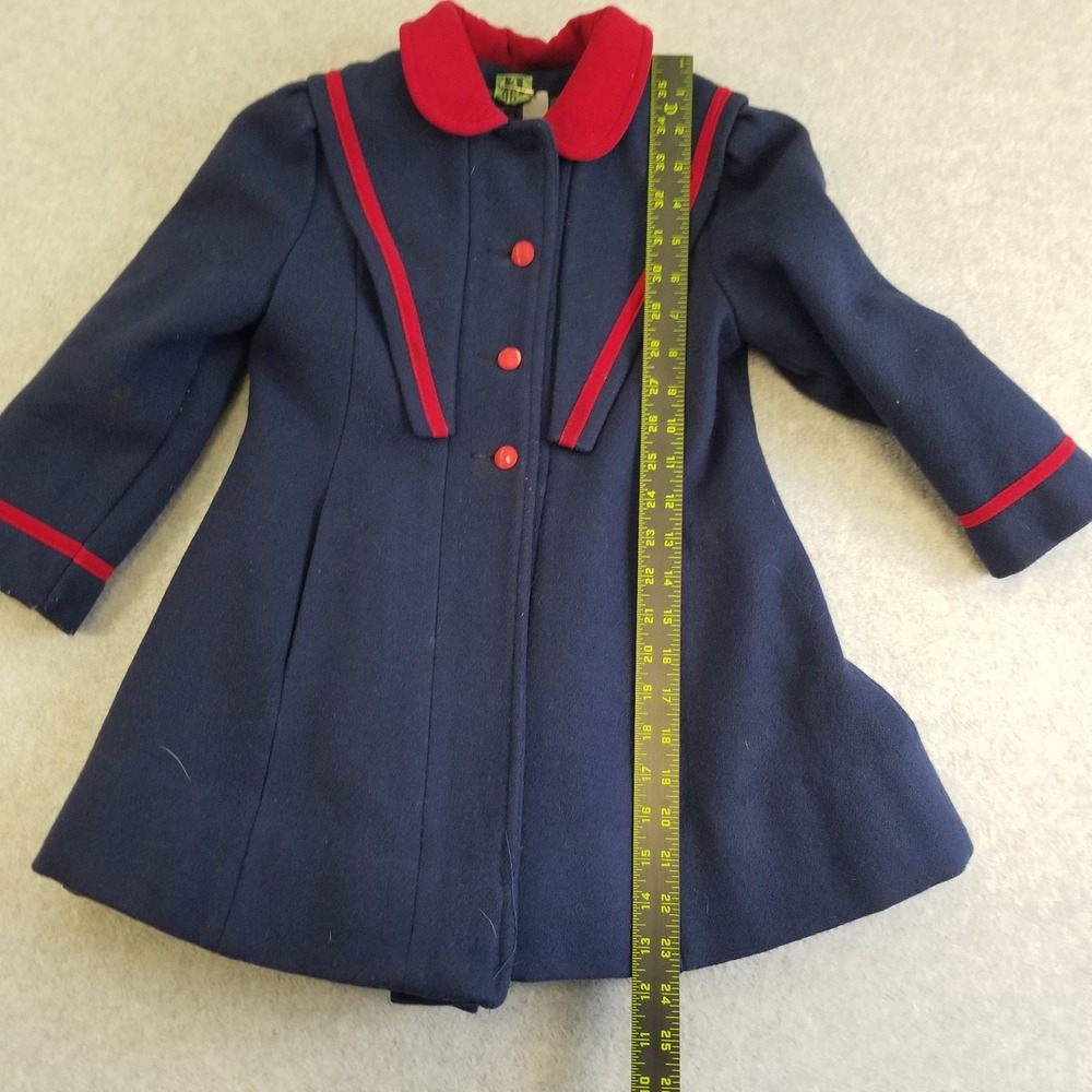 Vintage Rothschild Coat Girls Size 6 Navy Blue Buttons Stains USA - Picture 9 of 12